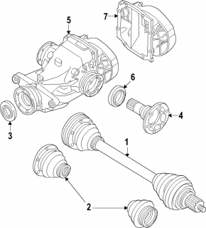 Drive axle rear left BMW 5 G30 17-23 3.0T AWD