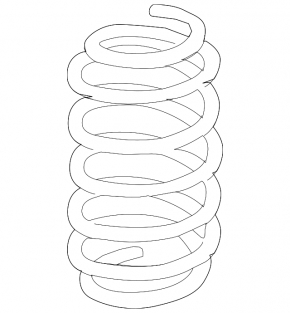 Rear right spring for Toyota Prius V 12-17, orange/white stiffness
