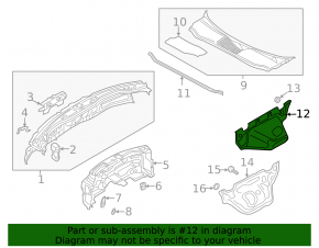 Windscreen wiper grille tray metal Audi A6 C8 19 - broken mount