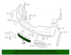 Lower grille front bumper central BMW 7 G11 G12 16-19 under radar