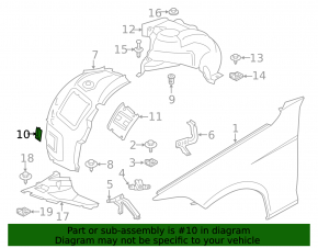 Front mudguard hatch right BMW 3 F30 12-18 small