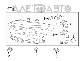 Headlight clip right Lexus RX300 98-03
