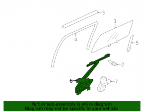 Mitsubishi Outlander 14-22 rear right window lifter with motor