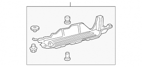 Underbody protection rear right Lexus ES300h ES350 13-18 cracks