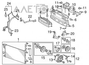 Air conditioner radiator condenser Mitsubishi Outlander 14-15 2.4, 3.0 NISSENS