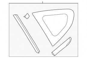 Window blind glass rear right Subaru XV Crosstrek 18-23 chrome