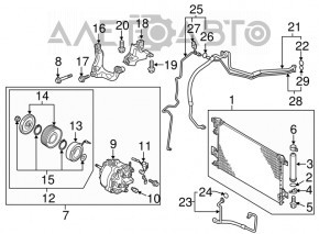 Air conditioner tube heater-condenser Mitsubishi Outlander Sport ASX 10-17