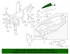 Audi Q3 83A 19-25 black front panel trim, upper speaker grille