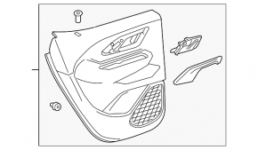 Door trim card rear left GMC Terrain 18-20 cloth black