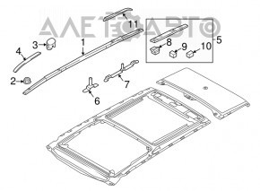 Roof rails 2 pcs Kia Sorento 16-20 for panoramic