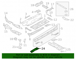 Rear engine guard Audi A3 8V 15-20 type 1