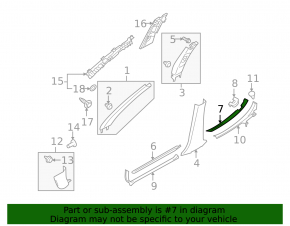 Subaru Outback 10-14 Rear Left Outer Door Sill