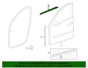 Molding door-glass central front left Mercedes W164 ML