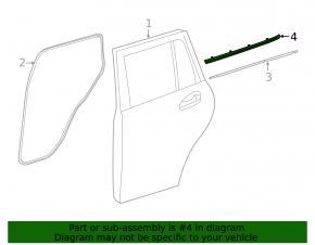 Rear right door glass seal Mercedes GLC 16-22 internal