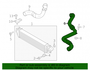 Intercooler pipe left Ford Fusion mk5 13-16 2.0T only plastic, broken mount