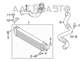 Intercooler pipe left Ford Fusion mk5 13-16 2.0T only plastic, broken mount