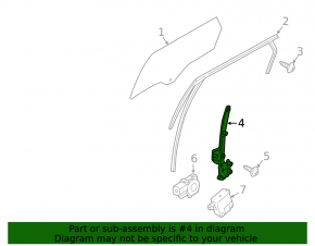 Ford Edge 15-24 right rear window lift with motor