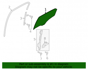 Glass of the rear left door Ford Ecosport 18-22