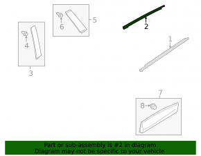 Upper rear right door molding Mazda CX-5 17-24