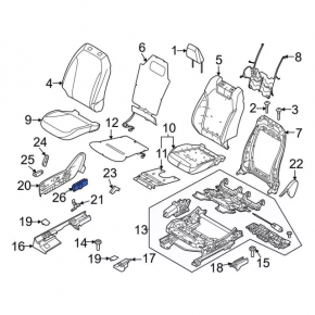 Ford Explorer 20-25 black driver's seat control with lumbar support