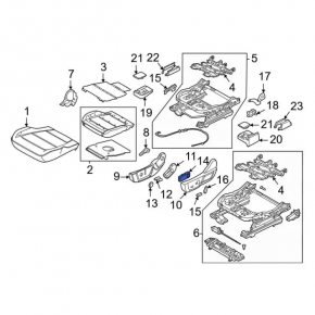 Ford Explorer 20-25 black driver's seat control with lumbar support