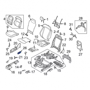 Ford Explorer 20-25 black driver's seat control with lumbar support
