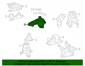 Engine mount bracket right Lexus RX350 RX450h 16-22 on the engine