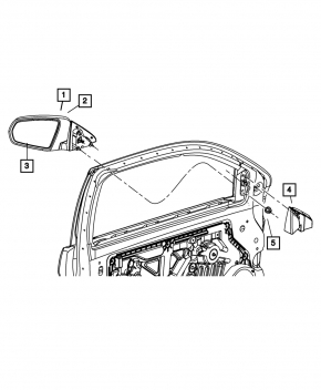 Left side mirror assembly Chrysler 200 11-14