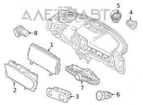 Volvo XC60 18-22 black interior trunk release button with instrument lighting control