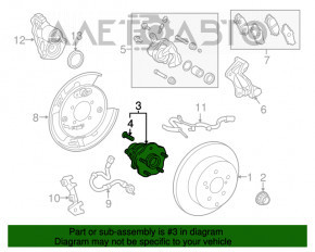 Rear left hub Lexus RX350 RX450h 16-22 AWD
