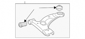 Lower control arm, front right, Toyota Prius 2009-2010