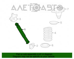 Rear left shock absorber Lexus RX350 16-19 FWD