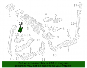 Left center pillar air duct deflector for Audi Q7 16-19, gray, broken mountings