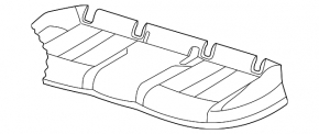 Rear seat cushion, 2nd row, Audi A6 C8 19-20, light brown leather, heated, scratches, dented