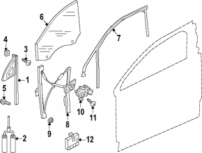 Door glass triangle with seal front left Audi Q7 16-