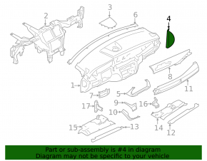 Front panel trim side left BMW X5 F15 14-18 black