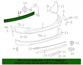 Rear bumper reinforcement Toyota Rav4 13-18 steel