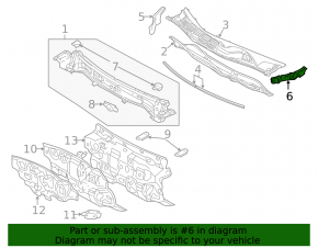 Left windshield wiper seal for Toyota Avalon 2012
