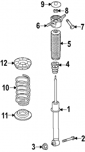 Rear left shock absorber Hyundai Santa Fe 24-26 AWD HEV