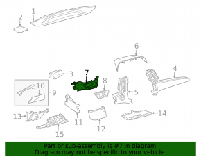 Upper central dashboard trim Toyota Prius 50 17-22 black