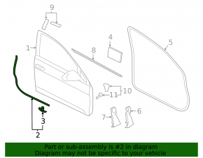 Front left door seal VW Golf 15-