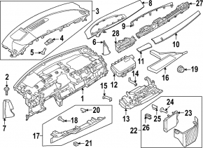 Right front panel air vent deflector for Nissan Ariya 23-25