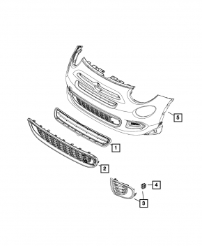 Lower grille of the front bumper Fiat 500X 16-18 prerest