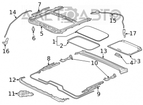 Sunroof assembly Honda Insight 19-22 gray curtain, needs dry cleaning, chips on the glass