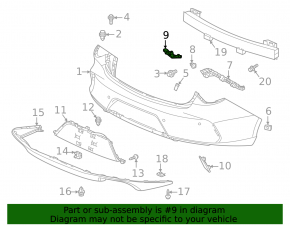 Rear bumper mount left inner Acura TLX 21-25