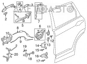 Rear left door lock Honda CRV 17-22