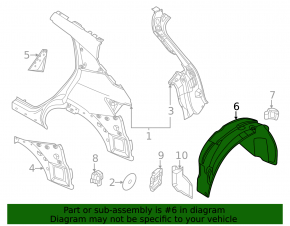 Rear right fender liner for Nissan Ariya 23-25