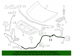 Kia Sportage 23-25 hood release cable interior