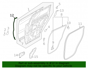 Mitsubishi Outlander 22-25 front side door seal, rear left