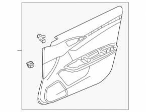 Door trim card front right Honda Insight 19-22 black